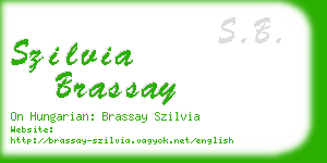 szilvia brassay business card